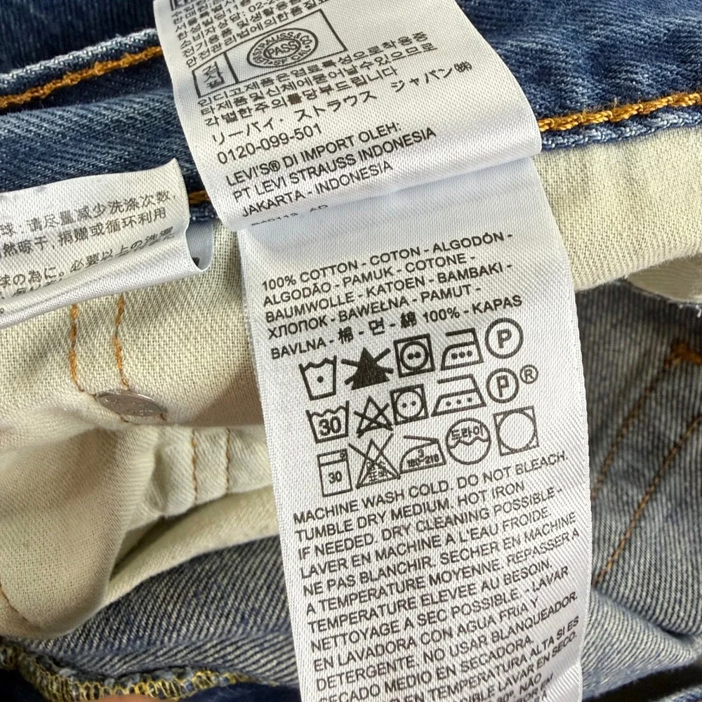 Levis 569 Loose Straight Mens Denim Shorts W38 Blue Medium Wash Baggy Jorts